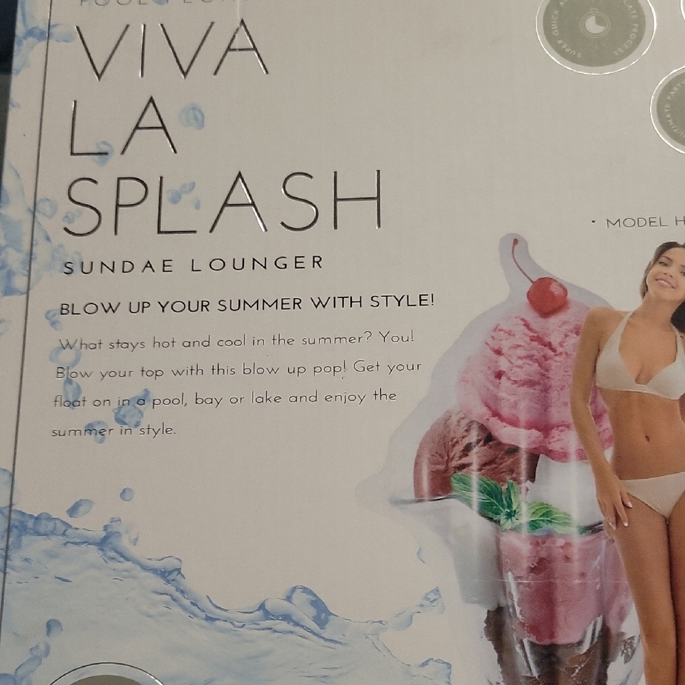 Viva La Splash Poo Sundael Float Inflatable Lounger New In Box - Picture 3 of 4